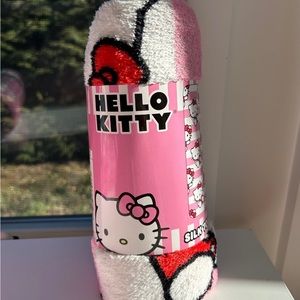 NWT hello kitty red overalls silk touch throw fuzzy blanket